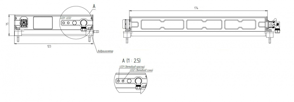 Преобразователь DC-DC RUBRUKS VC-72-24-0.5 схема